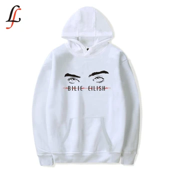 

Billie Eilish Hoodies Sweatshirt Eye Flower Print K Pop Long Sleeve Pullover Hooded Sweatshirt Casual Spring Autumn Fashion Tops