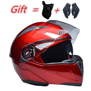 

2020 New Flip Up Motorcycle Helmet Motorbike Modular Dual Lens Motocross Moto Helmet Crash Full Face Helmets Casco Moto Casque
