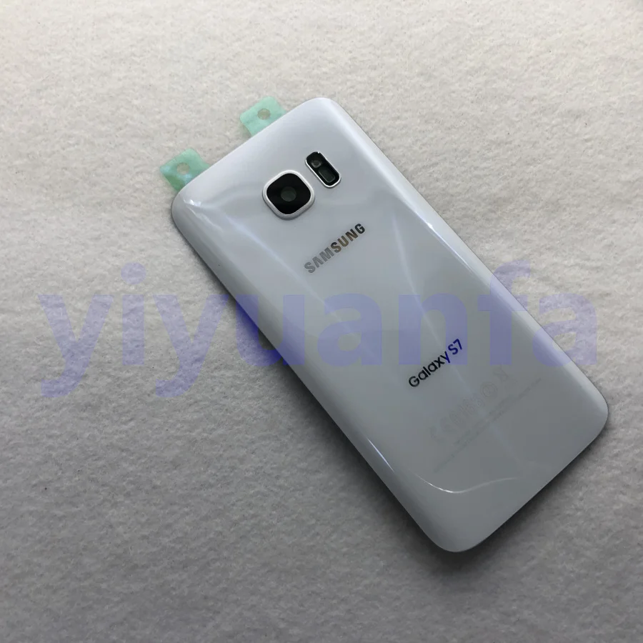 Samsung Galaxy S7 G930F G930/S7 EDGE G935F Задняя стеклянная крышка для батареи Задняя Дверь Корпус чехол samsung S7 Edge Задняя стеклянная крышка - Цвет: S7 white