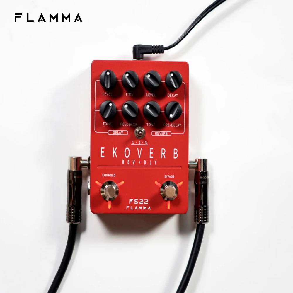 Flamma fs22 ekoverb Dual Reverb Delay Pedal mit Freeze-und Trail 