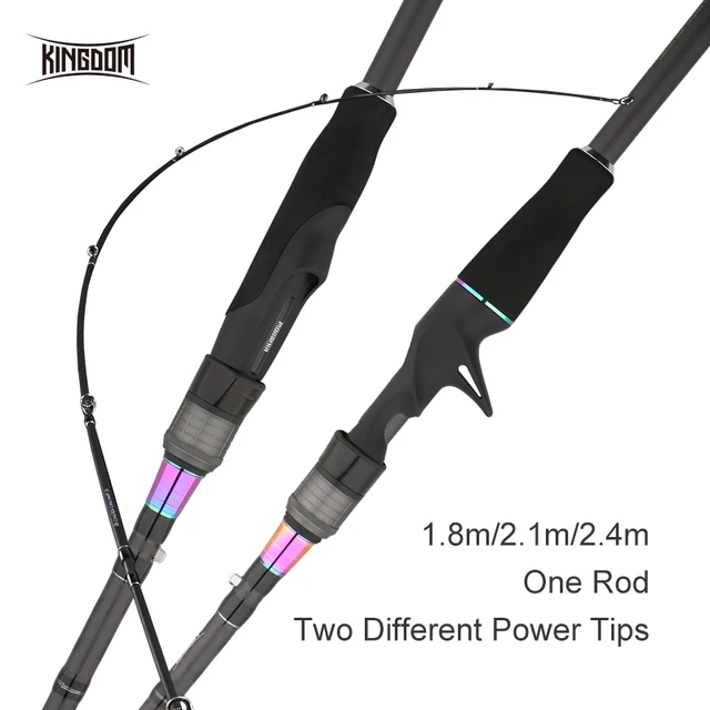 $US $25.15 Kingdom King II Fishing Rod With Two Different Power Tips Spinning Casting Lure Rod 1.8m/2.1m/2.4m 
