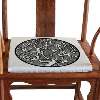 

New Year chair Cushion linen Chinese style creative classical pattern non-slip soft and Chair mat Cushions carpet