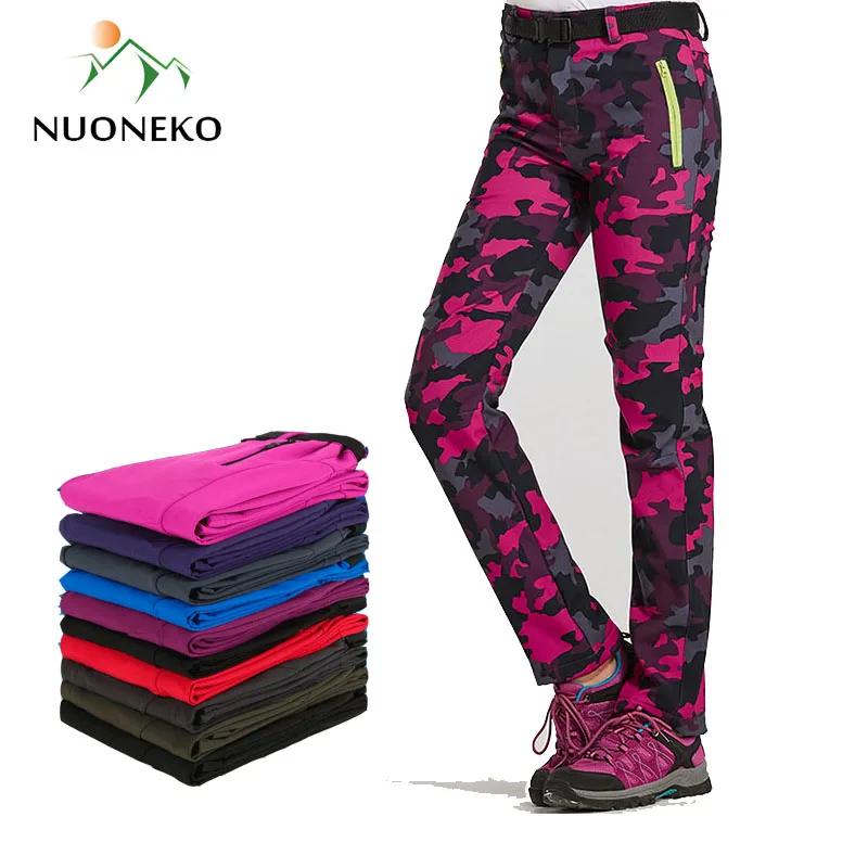 Women Men Fleece Hiking Pants Outdoor Sport Camping Fishing Skiing Trekking Waterproof Trousers soft shell pants women hiking pants men fleece pants