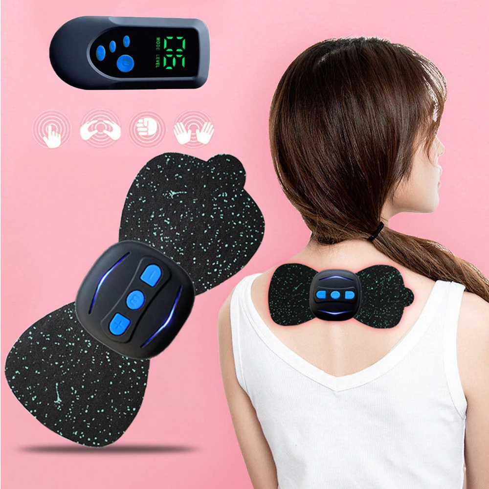 Intelligent Neck Massage Patch Chargeable Cervical Spine Massager Relief Pain Physical therapy MIni Sticks With Remote | Красота и