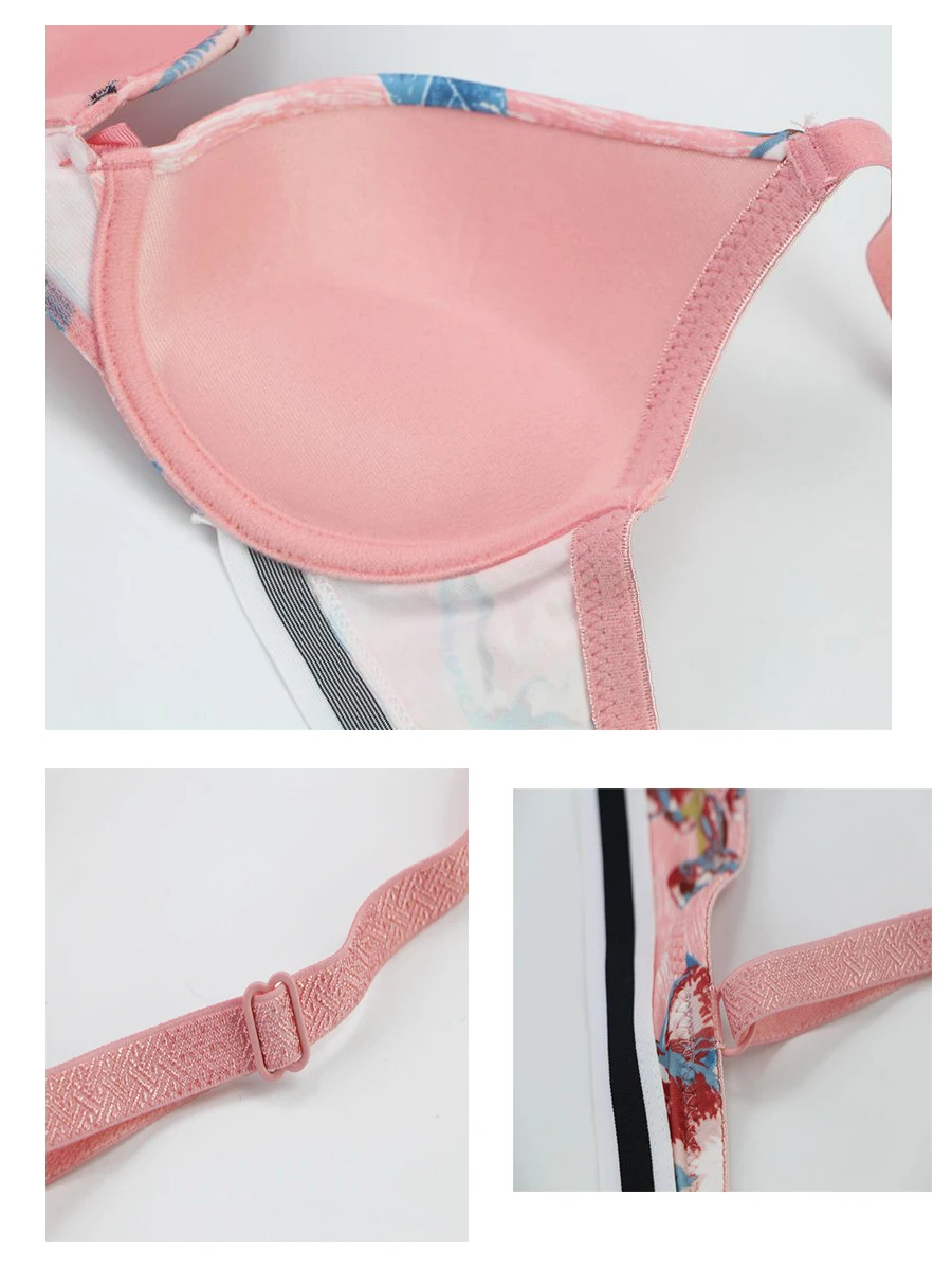 bra and panty sets DaiNaFang Brand Everyday Bras Pantes Set Push Up Bow Floral BCDE Cup Underwear For Womens Plus Size Lingerie sheer bra and panty sets