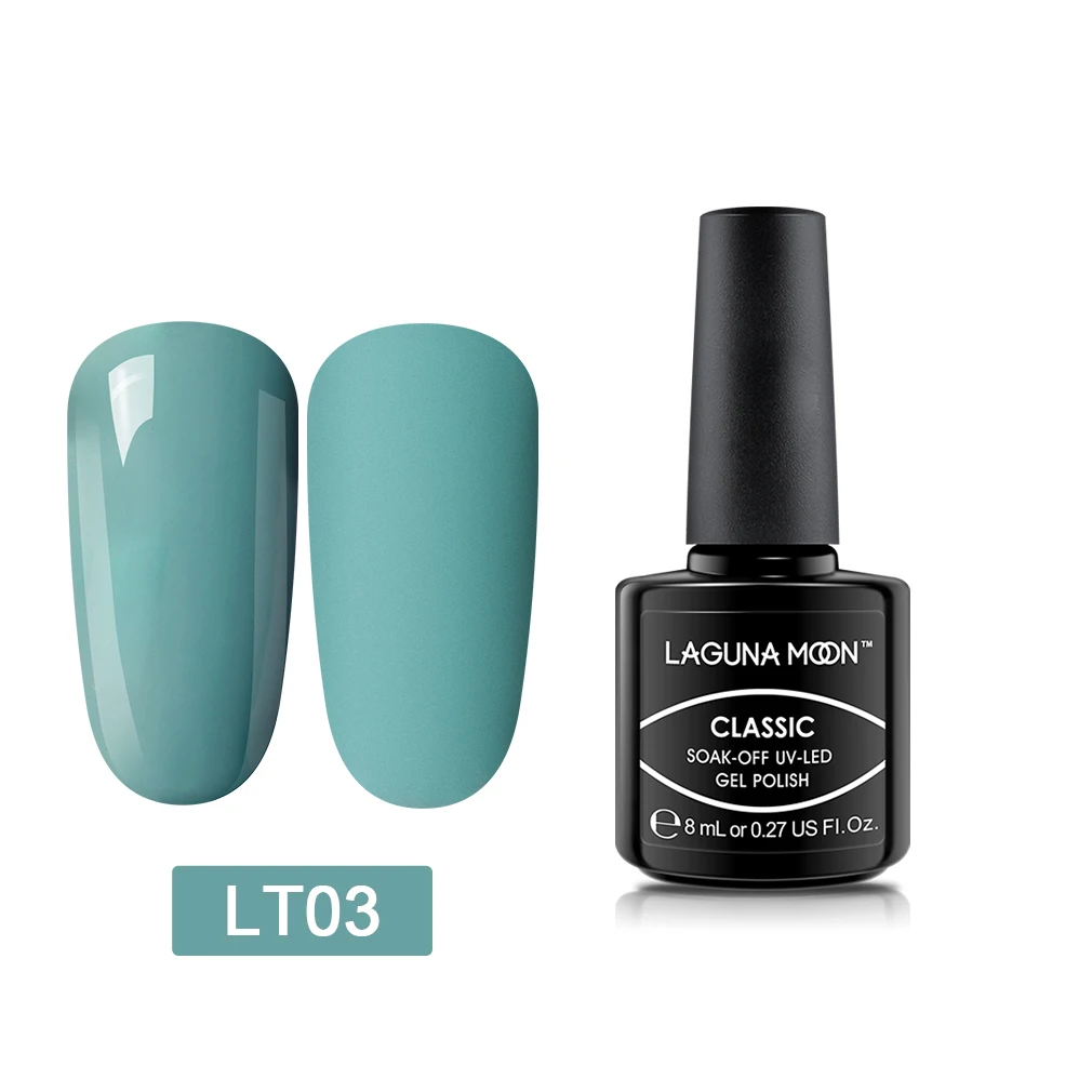 Lagunamoon 8ml Camel Brick Red Color Gel Nail Polish Matt Top Needed Semi Permanent UV LED Enamel Lacquer Hybrid Varnish GelLak - Color: LT03