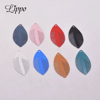 

50pcs AC111136 13*26mm Leaves Charm DIY Earring Pendant Findings For Woman Bijoux