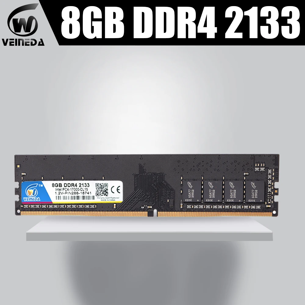 VEINEDA оперативная Память ddr4 8 Гб DDR4-2133 для dimm ddr4 оперативная память совместима с 2400,2666 МГц для настольных PC4-17000 284pin 1,2 в