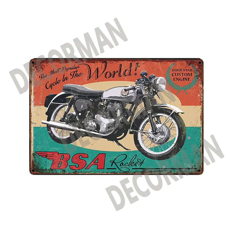 [Mike86] BSA US Car Triump японский мотор металлический знак потертый шик ретро настенная художественная табличка для кафе на заказ картина 20*30 см LTA-1697 - Цвет: GLA-6025
