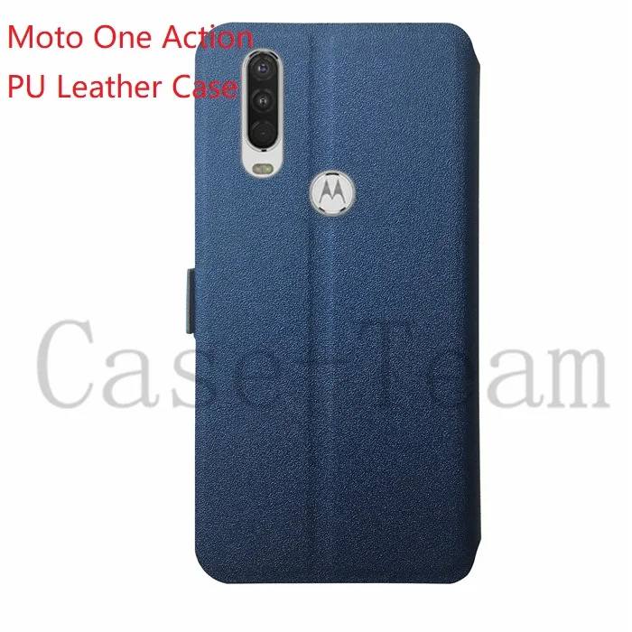 Чехол книжка из искусственной кожи для Motorola Moto One Action с магнитом защитный чехол