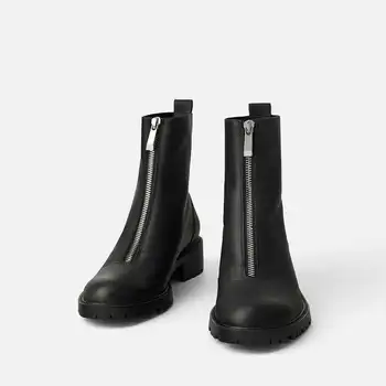 online Sapatos Femininos Botas 2020 Goth Inverno Senhoras Tornozelo Botas Designer Moda Gótico Chelsea Cowboy Mulas Apartamentos Mocassins De Couro Oxford