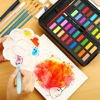 

Water Color Paint Solid Watercolor Paint Set 36 Color Watercolor Special Hand-painted Portable Brush Painting Art Supplies