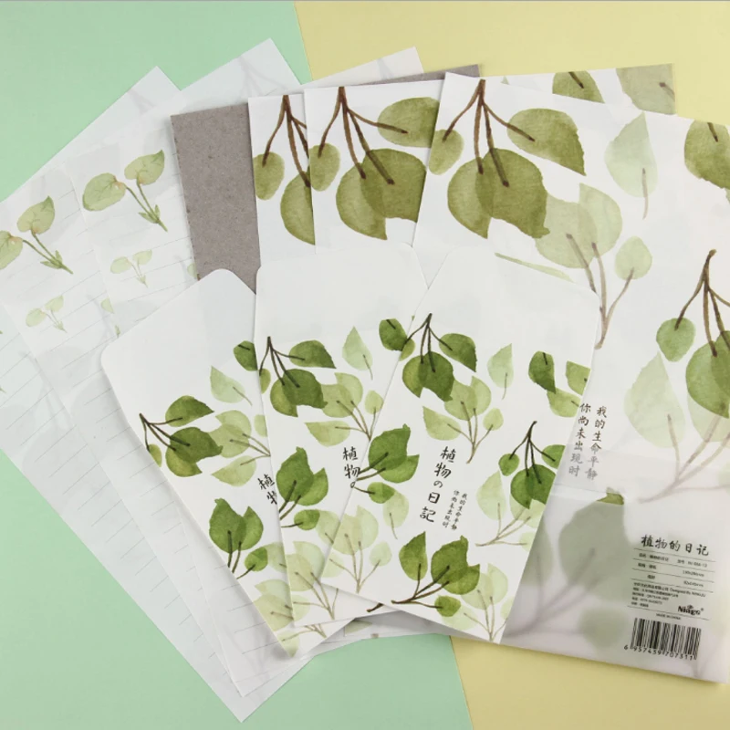 9 шт./компл. прекрасный растительный дневник 3 конверт+ 6 бумажных букв DIY Многофункциональный набор букв с бумажным конвертом