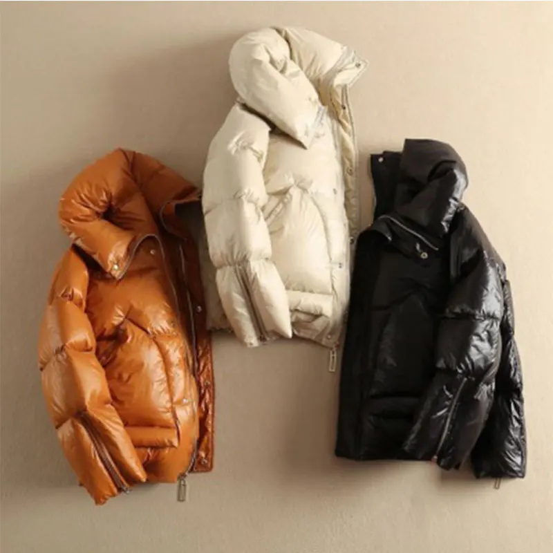 

Autumn Winter Down Coat Collection Solid Women Down Jacket Warm Thicken Stand Collar White Duck Down Parka Women's Jacket Coats