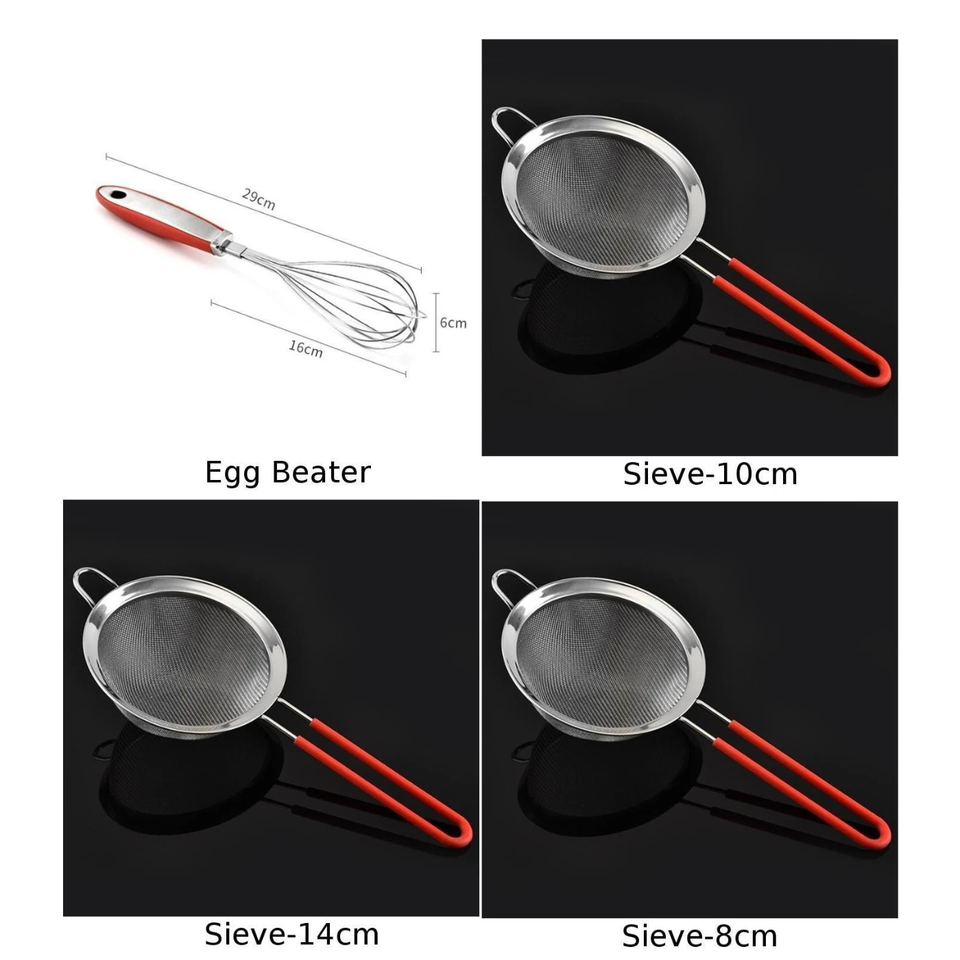 Stainless Steel Rotary Egg Beater Whisk Mixes Cream DIY Tool Sieve Universal New