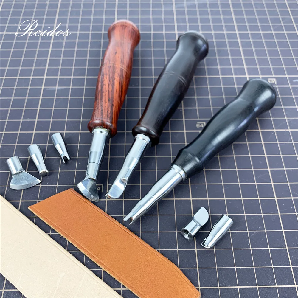 

RCIDOS leather creaser cold work Sandalwood handle,leather side embossing handle tips