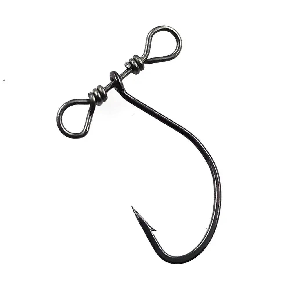 

10-pieces Drop Shot Hook Fishing Hooks Down Shot Rig Hook Wide Gap Worm Hook With Swivel Fishhook For Soft Worm Carp Hook