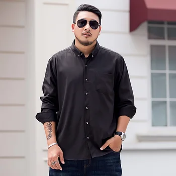 

Men Spring New Shirt Solid Color Long-sleeved Men Tide Business Plus Size Loose Shirt Casual Formal Shirt Men