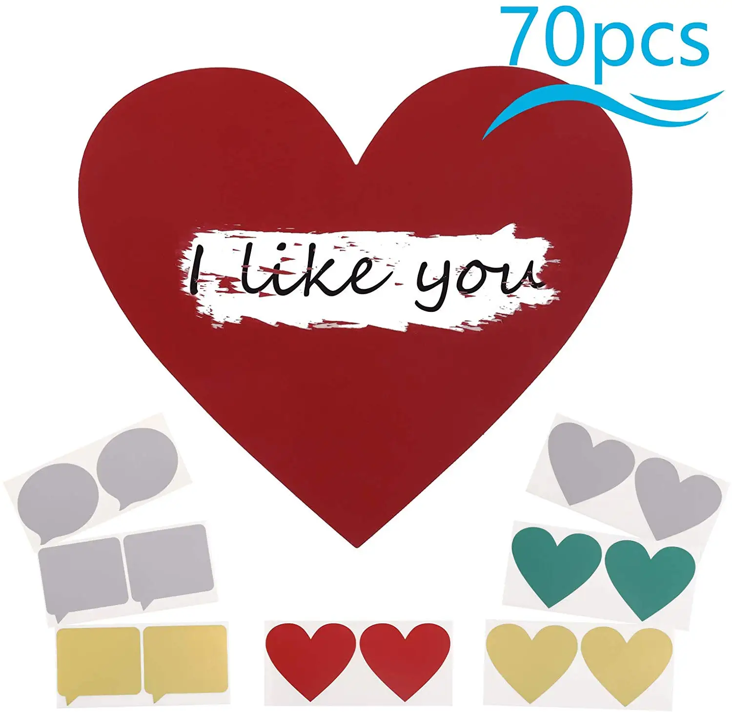 Metable 70 шт. сердце Dialog самоклеющиеся наклейки ярлыки сделай сам для продвижения