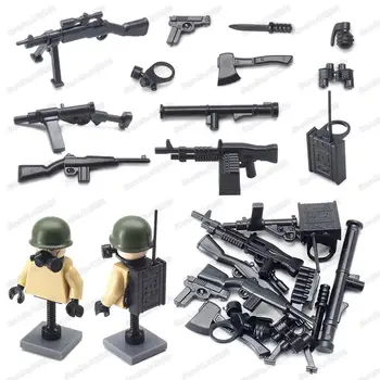 

Military WW2 Figures Weapons Building Block Assembling Equipment Signal Soldier Gun Moc US Army Battlefield Model Gift Child Toy