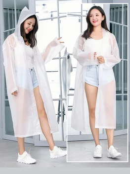 

Outdoor Long Raincoat Ladies Transparent Travel Waterproof Rain coat Women Motorcycle traje para lluvia Raining Coat EA60YY