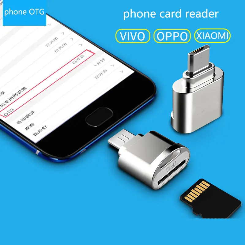 Lecteur de carte téléphonique avec connexion Lightning / USB C / Micro USB  - Carte SD