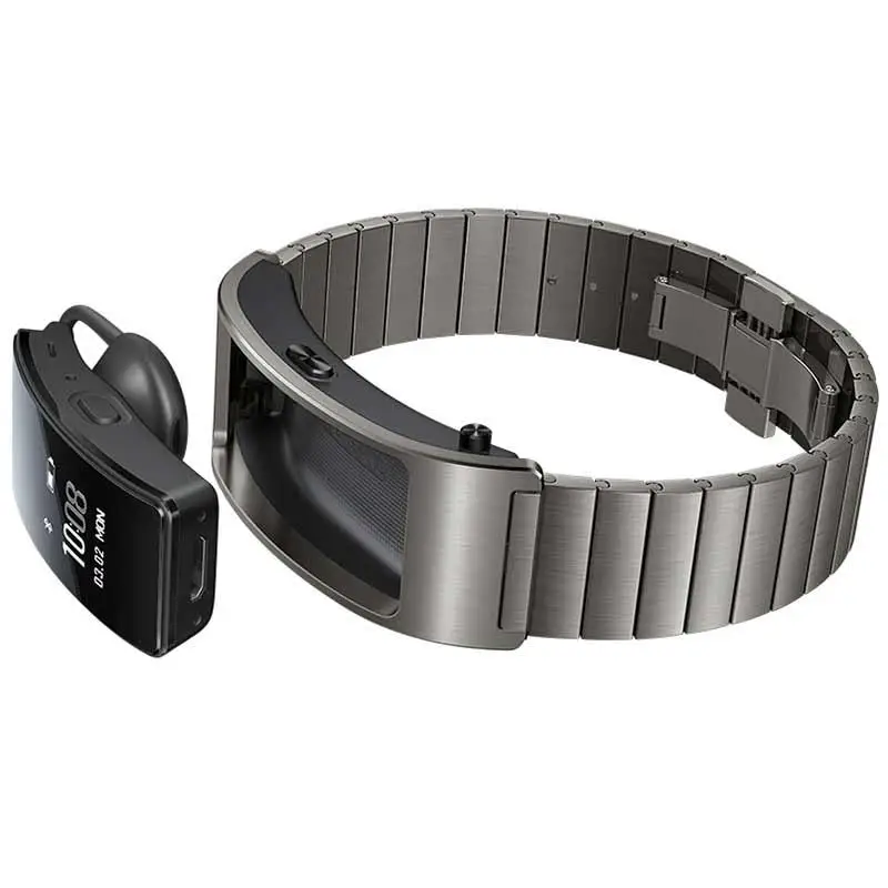 Смарт-браслет huawei TalkBand B3 Talk Band Dial ответ на звонки Bluetooth 0," oled-экран носимые спортивные браслеты - Цвет: Titanium grey