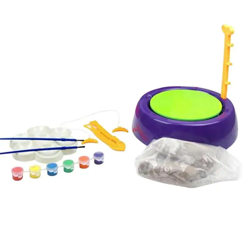 price reduction  DIY Clay Toys Wheel Toy Educational Ceramic Machine Mini Arts Craft Gift Studio Kit DIY Toy for Beg