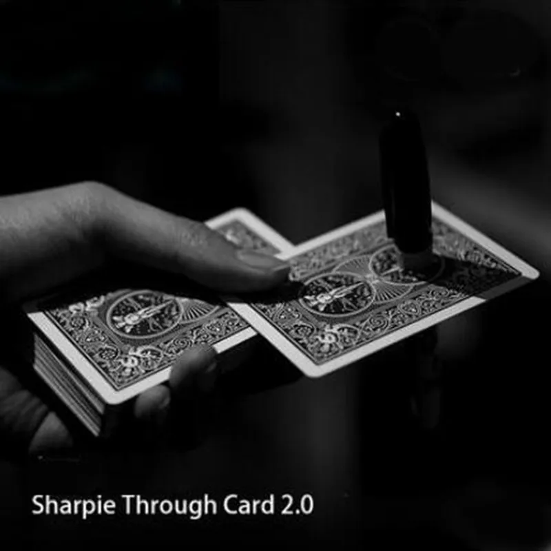 Шарпи через карточку 2,0(Гиммик карта+ Инструкция+ ручка) фокусы закрыть волшебный трюк Prop иллюзии ментализм