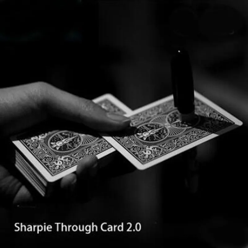 Sharpie Through Card 2.0 (특수 효과 카드 + 지시 + 펜) Magic Tricks 닫기 마술사 특수 효과 Prop Illusions Mentalism