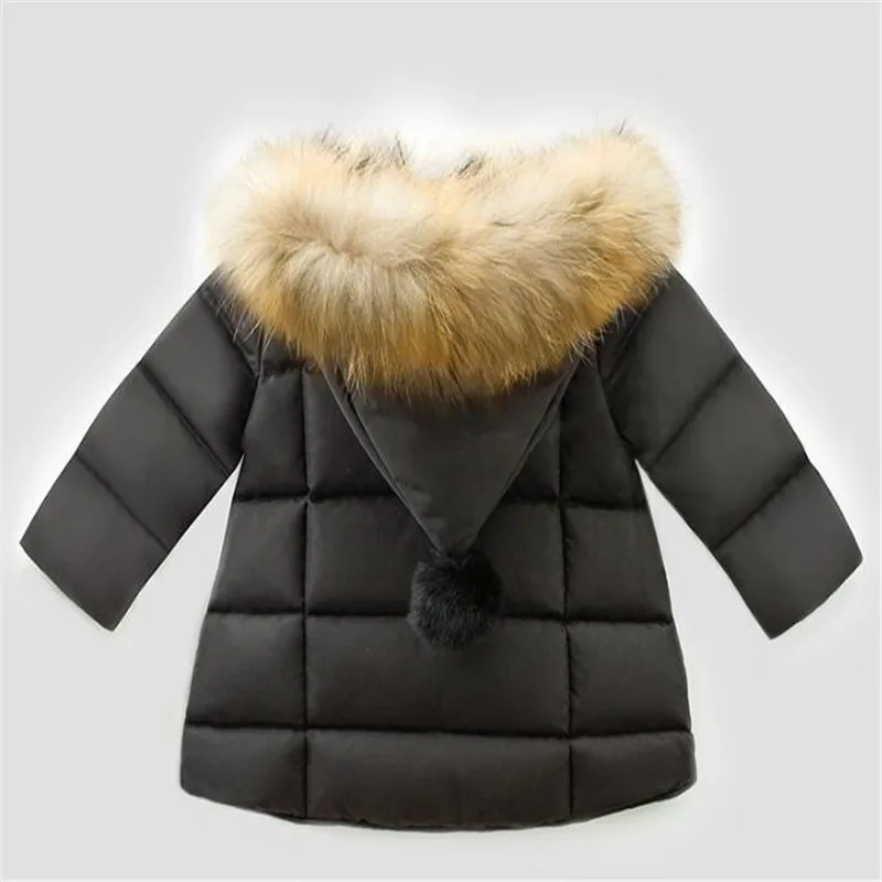 PUDCOCO/пальто для маленьких девочек; плотная теплая хлопковая зимняя куртка с натуральным мехом и капюшоном для новорожденных девочек; пальто; Верхняя одежда для малышей