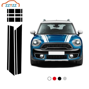 

1Set Car Styling Front Bonnet Rear Stripes Hood Trunk Engine Cover Decal Car Stickers for BMW Mini F60