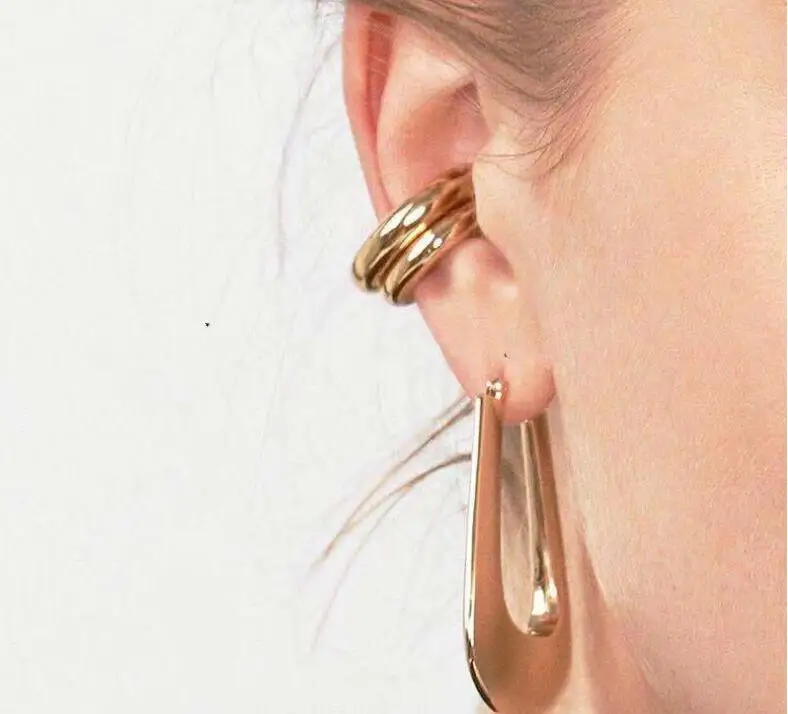 Зажим для на Хрящ уха cochlear клип темно-черный металл простой шик стиль горный хрусталь уха аксессуары