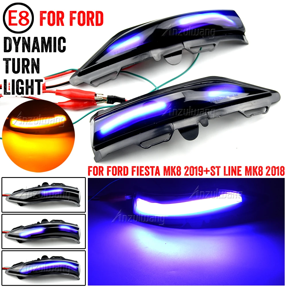 2X Per Ford St Line Mk8 2018 Fiesta Mk8 2019 2020 2021 Puma 2020 Indicatore Specchietto Retrovisore Lampada Ala Laterale Led Blinker Light