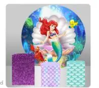 

customize size 250cm round background and 3 cylinder covers