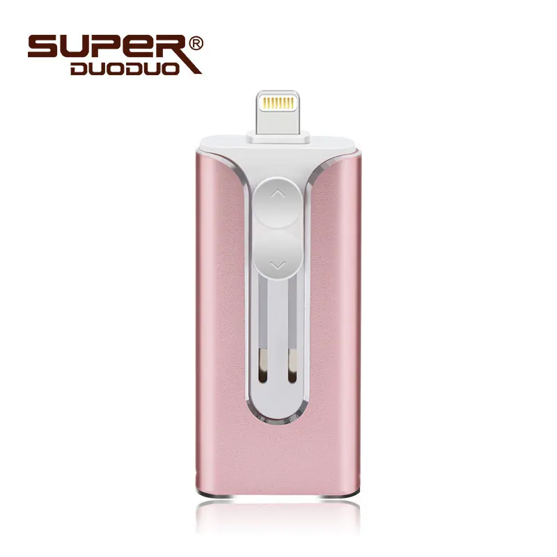 Rose-gold Новинка Otg USB флеш-накопитель для iPhone/Android телефон ручка-накопитель для iPhone 6 6P 6S 7 7P 7S 8 8P X XS XR Pendrive iOS 8,0 выше - Цвет: Rose-gold