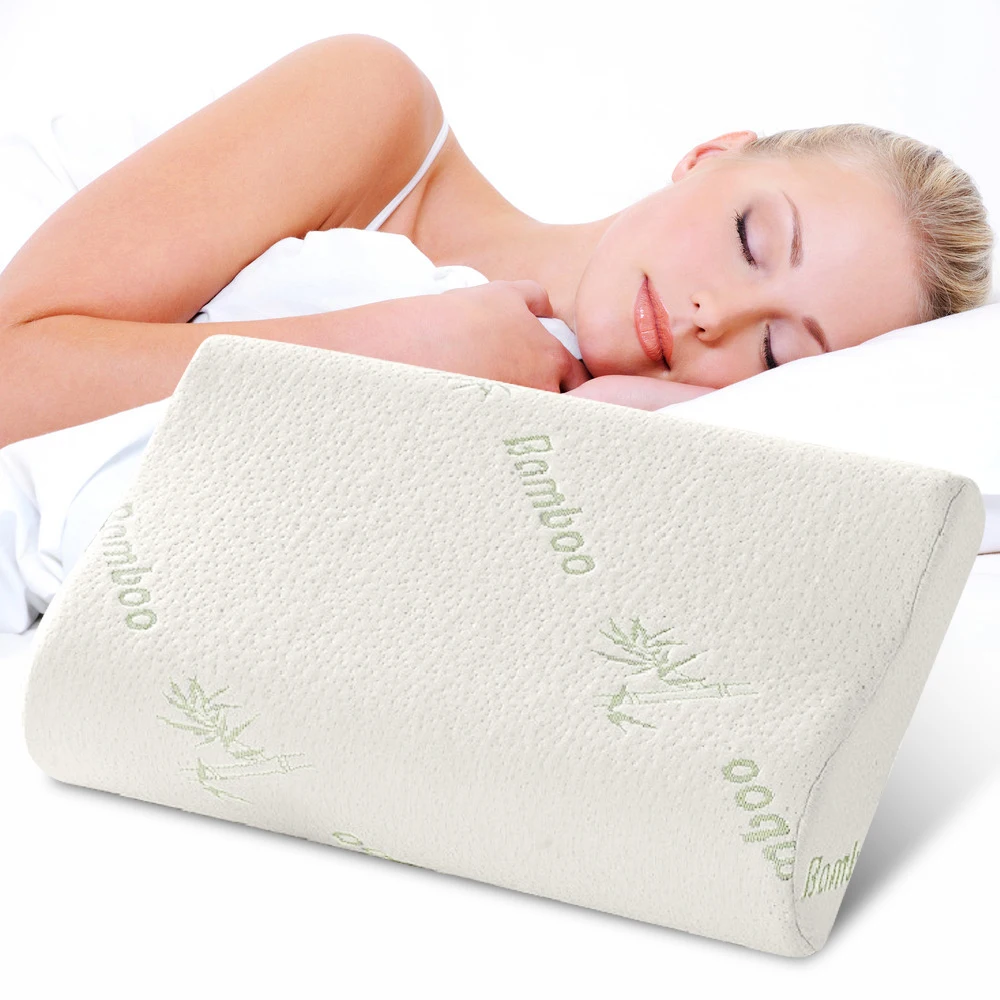 Sleeping Bamboo Fiber Pillow Memory Foam Pillows Healthy Breathable Pillow Orthopedic Neck Fatigue Relief Drop Shipping