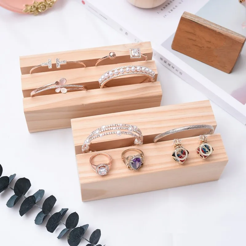 

Wooden Jewelry Display Platform Eco Natural Wood Necklace/Earrings/Bracelets Storage Holders Home Table Organizers