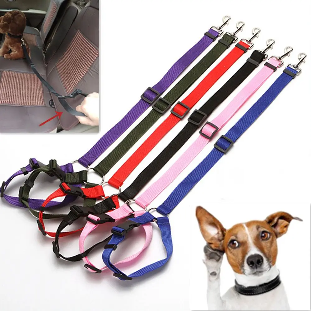 

1pc Adjustable Pet Dog Cat Car Seat Belt Harness Safety Rope Seatbelt Lead Leash for Small Medium Dogs Travel Clip Pet Supplies