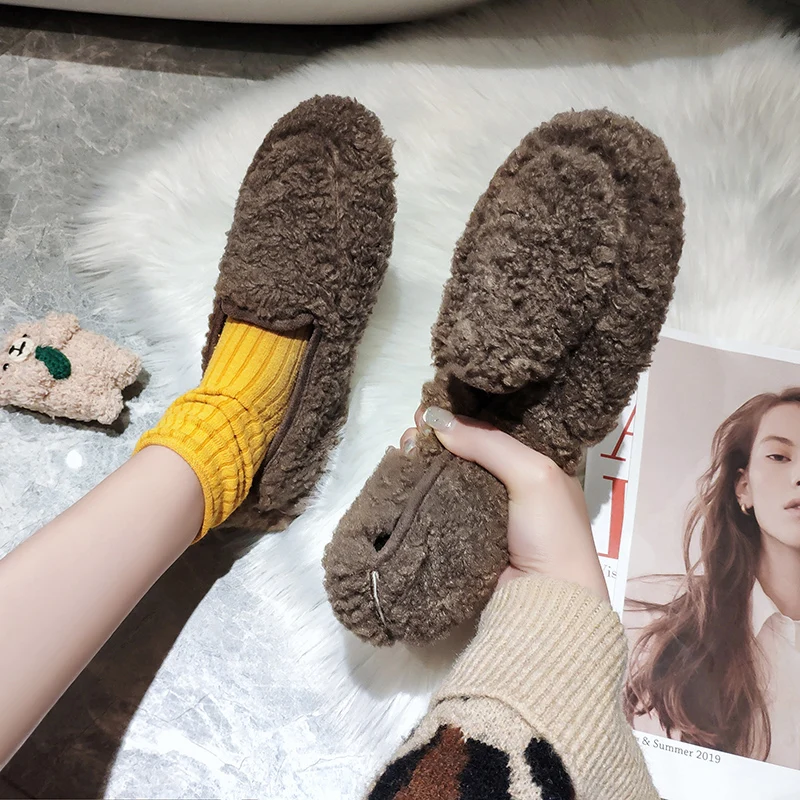 

Autumn winter new ladies casual shoes breathable cotton shoes thick bottom comfortable suede beanie shoes fashion soft non-slip