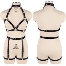 Кожаный ремень, укороченный топ, пояс для чулок, для всего тела, бандаж, комплект, платье для выпускного вечера, эротические аксессуары, регулируемый кожаный ремень в готическом стиле