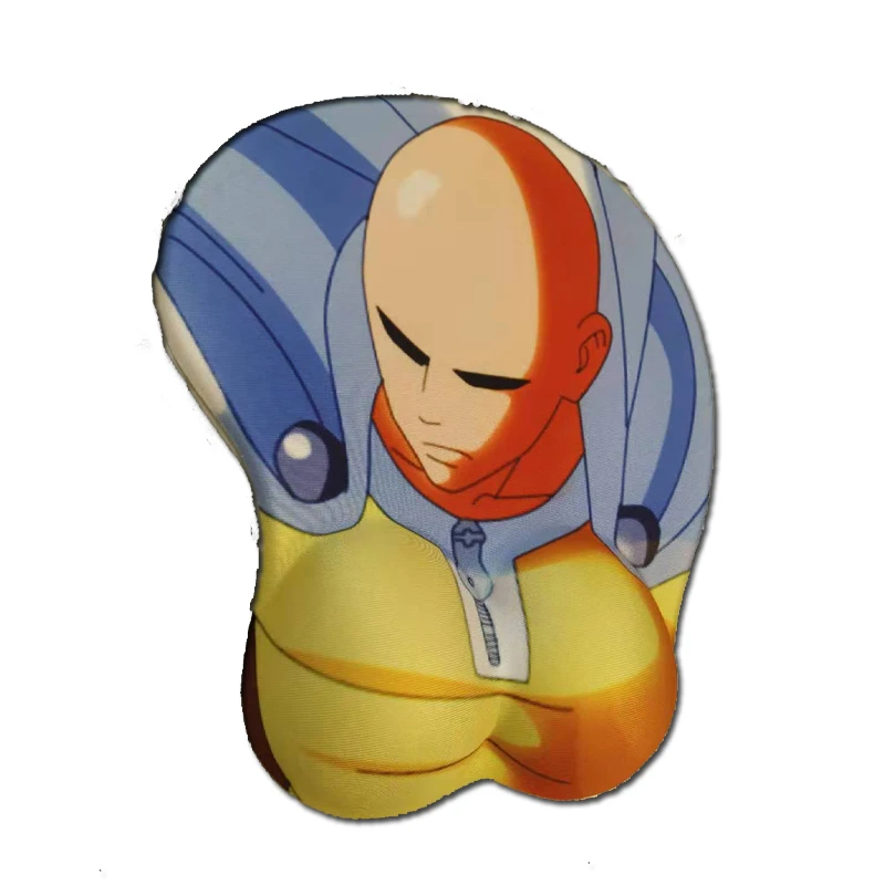 Anime One Punch Man 3d Chest Silicone Wrist Rest Mouse Pad Notebook Pc Saitama Playmat Mouse Pads Aliexpress