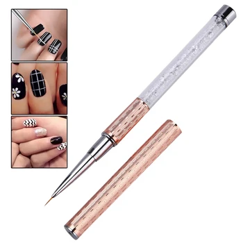 

MONJA 1 Pcs Rose Gold Professional Nail Liner Brush Set Nail Art Liner Pen Painting Drawing Flower Acrylic Nail Art Detail Brush