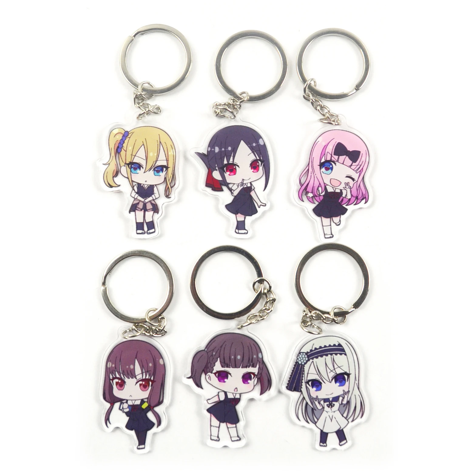 2020 Anime Kaguya-sama: Love Is War Keychain Fujiwara Chika Shinomiya Kaguya Miko Iino Hayasaka Ai Shirogane Kei Acrylic Keyring