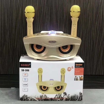 

SD-306 Bluetooth Karaoke Speaker with Two Wireless Microphone Stereo Subwoofer 3D Stereo surround sound Eagle Eye Design