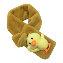 Шарфы с изображением маленькой желтой утки из мультфильма; Детские модные зимние шарфы с меховым воротником; теплый плюшевый шарф; deguisement femme# BA