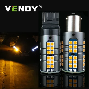 

2pcs Auto Car Canbus LED Turn Signal Lights No Resistor No Hyper Flash PY21W BAU15S P21W BA15S T20 WY21W W21W Amber Bulbs Lamp