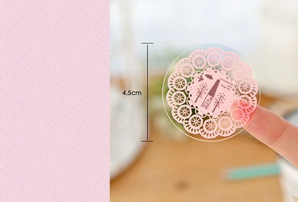 South Korea Stationery Creative Stickers 10 PCs Circle Lace Style Adhesive Paper Sealing Paste DIY Cute Adhesive Paper