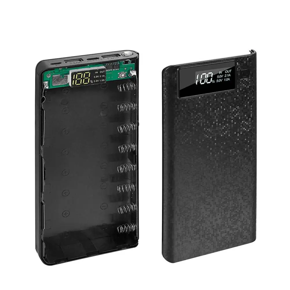Black Портативный внешний аккумулятор чехол в комплекте с портом type-C для DIY - Цвет: Black
