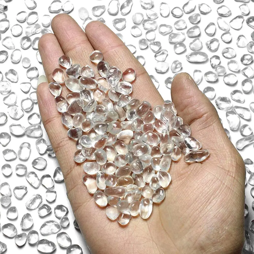 500g Fish Tank Sand Glass Stones Pebbles Artificial Crystal Stones Rocks for Vase Filler Table Scatter Aquarium Decoration